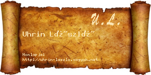 Uhrin László névjegykártya
