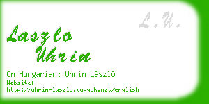 laszlo uhrin business card